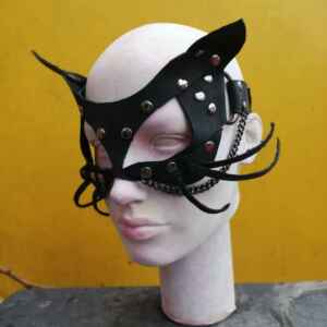 suede pussy cat mask