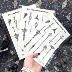 Baldur's Gate 3: Tattoo Style Sticker Sheet, Dungeons and Dragons artwork
