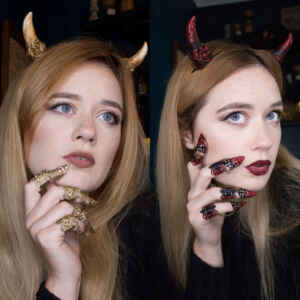 Devil Horns in Bone or Red