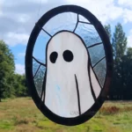Ghost Stained Glass Panel, for wall, window or suncatcher. Sheet Ghost