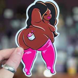 Fat Babe Sticker, Cupcake