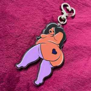 Violet, Fat Babe Keyring