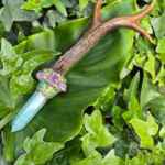 Crystal and antler wand