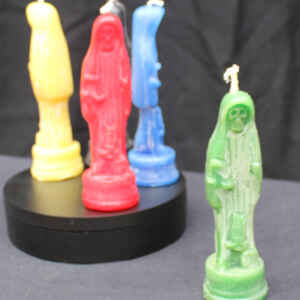 Santa Muerte candle from the estate of Jake Stratton Kent (green)