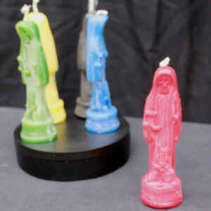 Santa Muerte candle from the estate of Jake Stratton Kent (red)