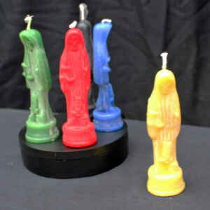 Santa Muerte candle from the estate of Jake Stratton Kent (yellow)