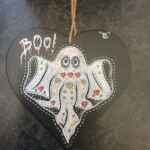 Small slate heart; Ghost design