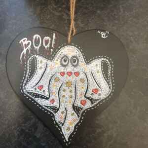 Small slate heart; Ghost design