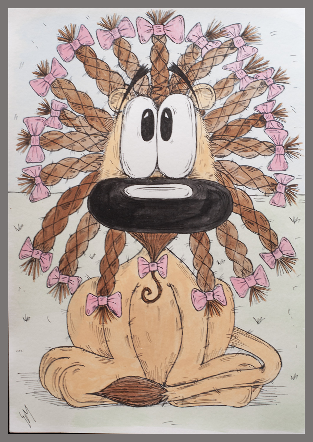 Lion with pigtails
