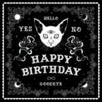 Kitty Ouija - Greeting Card - BLACK