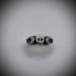 Skull Triple Moon Silver Ring