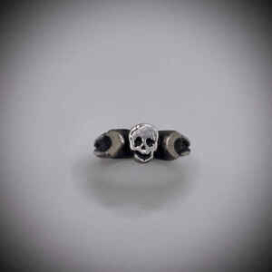 Skull Triple Moon Silver Ring
