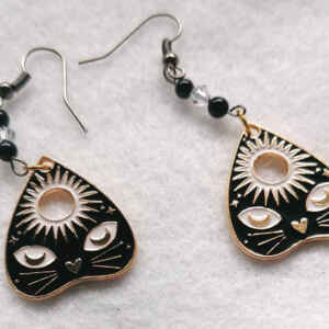 Cat faces Planchette earrings