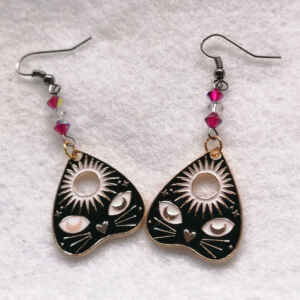 Cat faces Planchette earrings