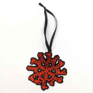 F**k Flake Christmas Tree Decoration Black & Red