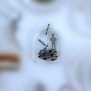 Modern Amber Fossil Collectors' Telescope - Resin Pendant - One of a kind