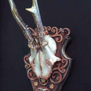 Steampunk Wall Mounted Deer Antlers