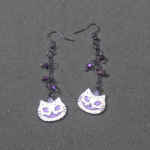 Spooky cat earrings, drop earrings