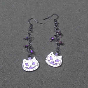 Spooky cat earrings, drop earrings
