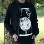 Moonlight Deer Skull Graphic T-shirt