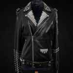 Studded leather jacket