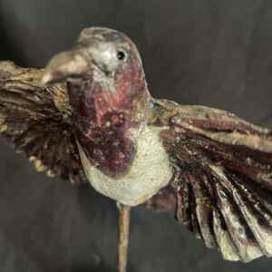 handmade flying magpie sculpture