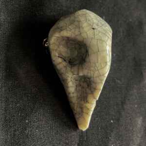 Handmade porcelain bird skull brooch pin