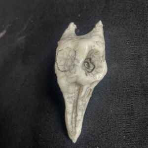 handmade porcelain horned bird skull brooch pin