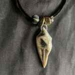 handmade porcelain bird skull pendant necklace