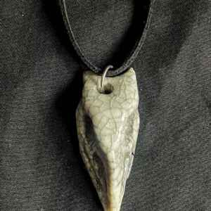 handmade porcelain bird skull pendant necklace
