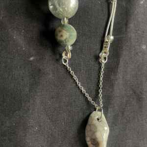 handmade porcelain bird skull pendant necklace