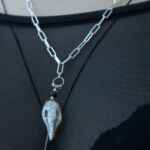 handmade porcelain bird skull pendant necklace