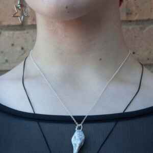 Handmade porcelain bird skull necklace