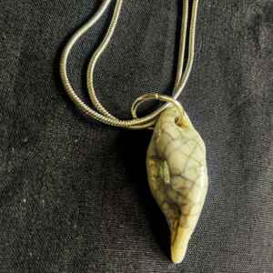 Handmade Porcelain bird skull pendant necklace