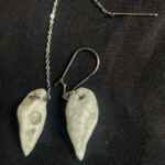 mismatch handmade porcelain bird skull earrings