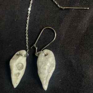 mismatch handmade porcelain bird skull earrings
