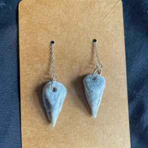 Thread through Handmade porcelain earrings