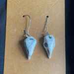 Mismatch Handmade porcelain bird skull earrings