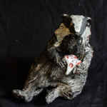 Gaming Badger Sculpture