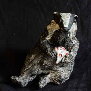 Gaming Badger Sculpture