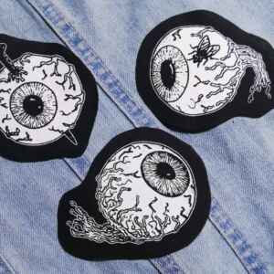 Eyeball Patches - horror patches, gothic fashion, witchy, eye patch, sew on, punk patch, filler patches, occult, goth screen print patch