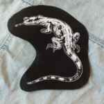 Lizard Patch - cute patch, sew on patch, animal, monitor lizard, goth patches, for jackets reptile witch patch, nature punk, occult patch