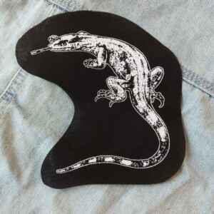Lizard Patch - cute patch, sew on patch, animal, monitor lizard, goth patches, for jackets reptile witch patch, nature punk, occult patch
