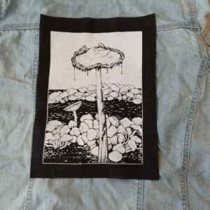 Ink Cap Mushrooms Back Patch - witchy patch, goth back patches, fungi lover, toadstool patch, nature punk backpatch, for jackets, large