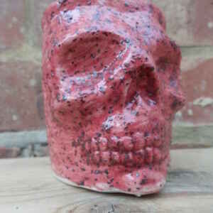 Crimson Skull Pot Ceramic