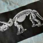 Dinosaur Skeleton Patch - Triceratops, jurassic horror patch, creepy cute, bones patch, skull patch, science, paleontology, prehistoric