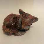 Small Handmade Ceramic Raku Sleeping Fox