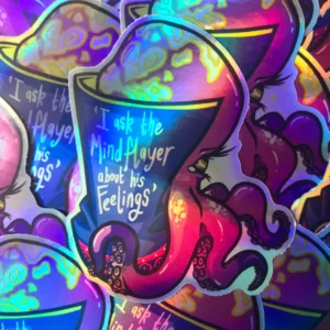 Monster Lover Iridescent Vinyl Stickers 10x10cm - dungeons and dragons, ttrpg, mindflayer, lich, dragon, monsterfucker, dnd, tabletop, funny, bard vibes, fantasy