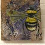 New Dawn. Bee painting on hardwood