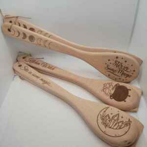 Engraved Wooden Spoons and Spatula Set